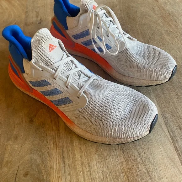 adidas Ultraboost Ultra Boost 20 Mens Sz White Blue Red